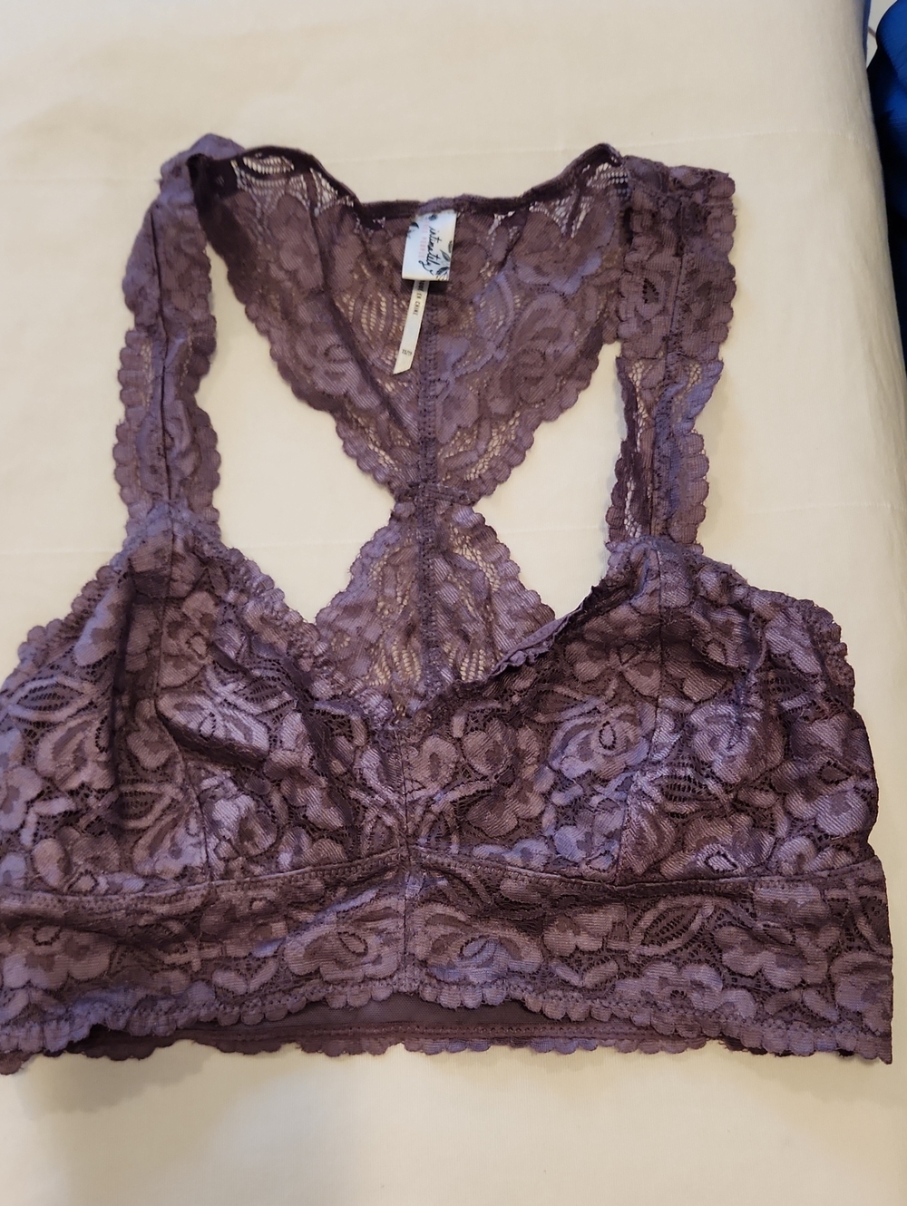 Free People Burgundy Lace Bralette